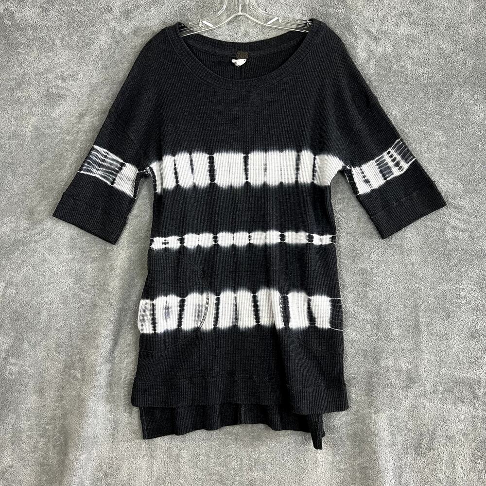 Free People Mini Tunic Dress Womens XS Canyon Wash Tie-Dye Waffle Knit Boho